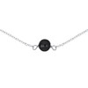Delicate Simple Genuine Gemstone Black Onyx Chain Round Ball Bead