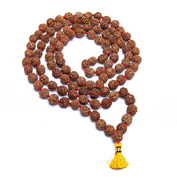 Authentic Rudraksha Mala-5 Bracelet, 108 + 1 Beads, Rudraksha, Rudra_12mm_1pc