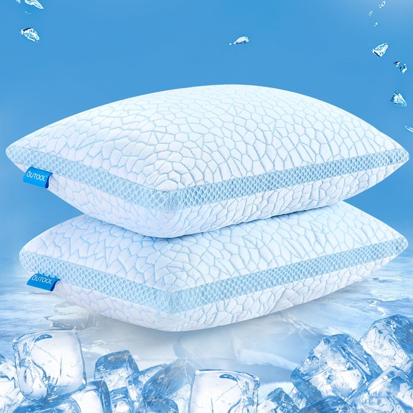 QUTOOL Double-Sides Cooling Pillow for Hot Sleepers, Shredded Memory Foam