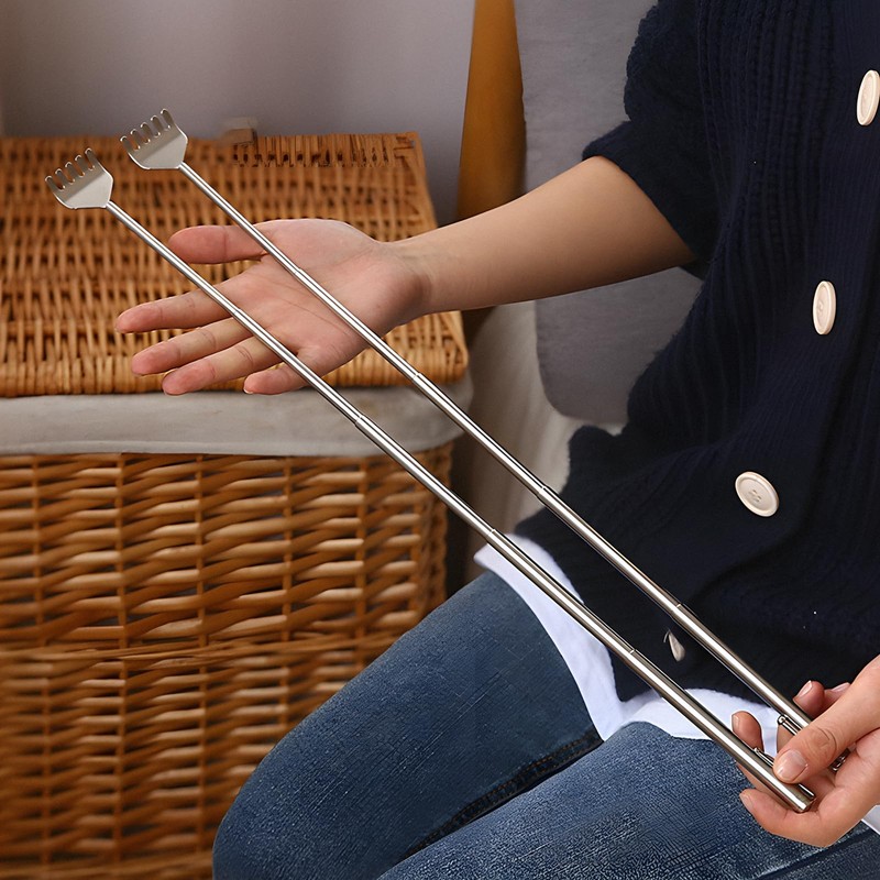 DOETYD 2 Pack Stainless Steel Back Scratcher, Telescopic Back Scratch,