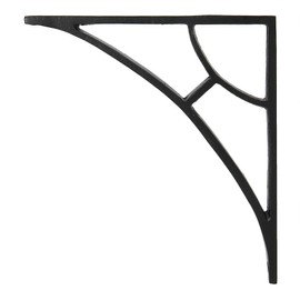 Set of 4 Shelf Brackets 6 1/2 X 6 3/4 Inches Heavy Duty Iron L Brackets with Black Powder Coat Finish for Shelves Corner Shelf Wall Mount Bracket DIY Kitchen Shelving Right Angle Braces