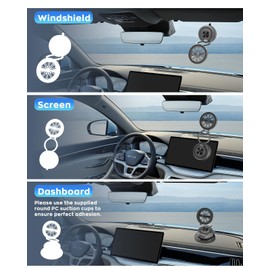 HOMHOW Car Phone Holder for Magsafe, 360° Adjustable Suction Car Phone Mount, Foldable Vacuum Magnetic Phone Stand, Magnetic Phone Holder for Car, Gym, Mirror and Any Glass Flat Surface