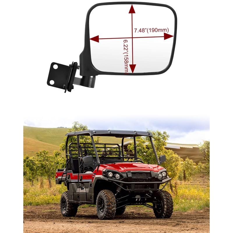 SAUTVS Adjustable Side Mirrors Compatible with Kawasaki Mule Pro FXT