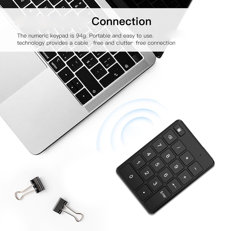 Bluetooth 5.1 Numeric Keypad 19 Keys Ergonomic Number Pads Battery