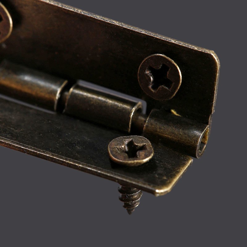 12 Pcs Mini Hinges Retro Butt Hinges Antique Hinges Bronze