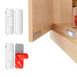 PHIXBEAR 2 Pairs Ultra-Thin Magnetic Cabinet Door Catch, No-Drill Adhesive Magnets, Rust-Proof Stainless Steel Latches for Kitchen Cupboard, Drawer, Closet, RV - Heavy Duty Silent Closure.