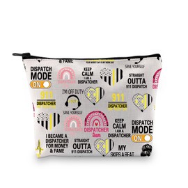 Gzrlyf 911 Dispatcher Makeup Bag Emergency Dispatcher Gift 911 Director Thank You Retirement Gift Cosmetic Bag Case (some DISPATCHERS)