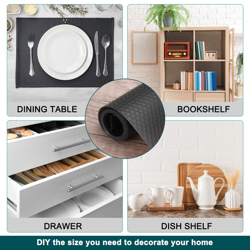sourcing map Shelf Liner 11.8" x 9.8ft EVA Non-Slip Drawer