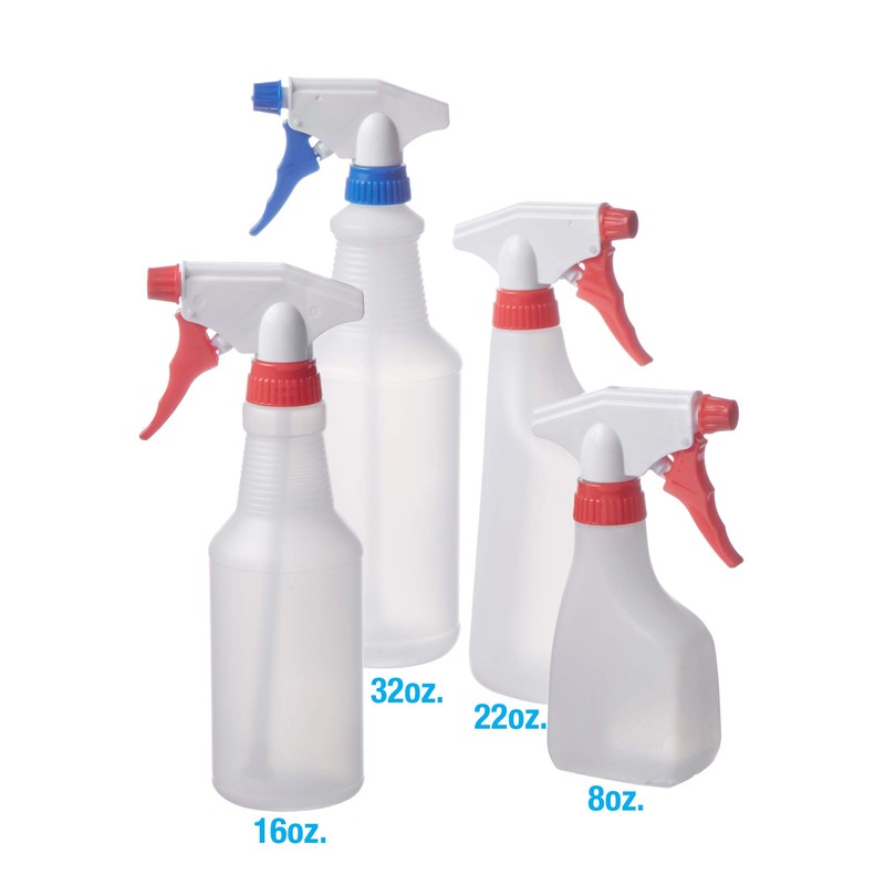 Consolidated Plastics Leakproof Spray Bottle with Red Sprayer, HDPE, Natural,