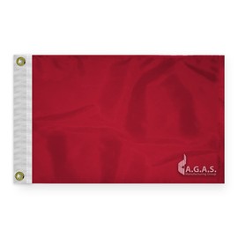 AGAS Protest Flag - 12 x 18 Inch - Printed 200 Nylon - Stitched Edges - Brass Grommets Canvas Heading - Solid Red Nautical Flag.