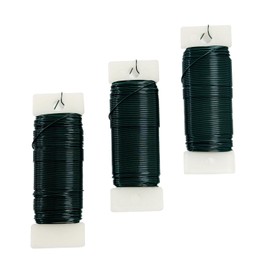 Green Floral Wire 22 Gauge,Christmas Wreaths Tree,Flexible Craft Paddle Wire Florist Green Wire for Crafts，Wreaths Making and Floral Flower Arrangements (Green, 3 Pcs(114 Yards))