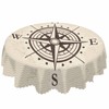 AOYEGO Compass Round Tablecloth 60 Inch Pointer Direction Nautical Adventure