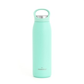 Grandties 24oz/700ml Ergonomic Handy Stainless Steel Vacuum Insulated Bottle for Men, Women and Families – Supreme Double Walled Thermal Bottle Keeps Your Favourite Beverages Hot or Cold Anywhere Anytime. (Seafoam Green)