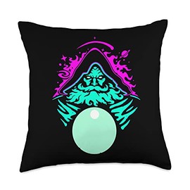 Pondering My Orb Wizard Ponders Magical Fantasy Cosmic Ball Throw Pillow