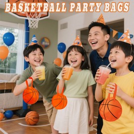 RefinedNest 20 Pcs Basketball party favors,sturdy Basketball party bags,large capacity basketball bags decoration,Suitable for parties with a basketball theme and sports-themed party activities.