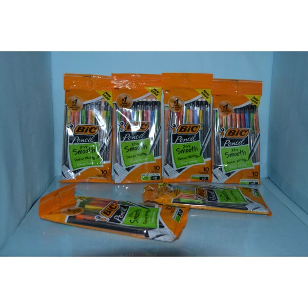 BIC (6) BIC Xtra-Smooth Mechanical Pencils With Erasers, Medium Point