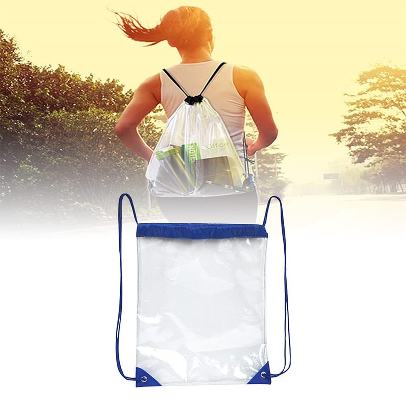PVC Drawstring Backpack Waterproof Foldable Transparent Drawstring Backpack Sports Drawstring