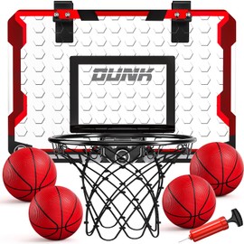 TEMI Basketball Hoop Indoor, Mini Basketball Hoop with 4 Balls, Over The Door Basketball Hoop for Kids and Adults, Basketball Toys for Boys Girls Age 3 4 5 6 7 8 9 10 11 12 - Kids & Teens Gift Ideas