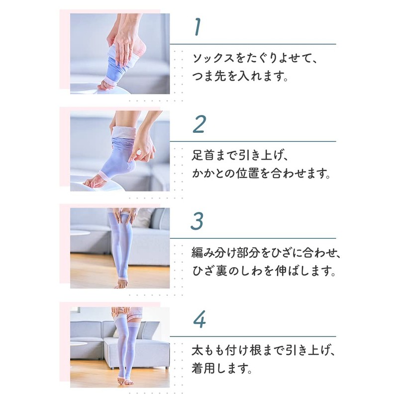 Medikyto Compression Socks, Full Leg, Lavender, EC Limited Simple Package,