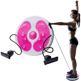 Waist Twist Disc, Lovely Waist Sculptor Machine Twister, Waist Slimming Balance Rotating Disc Multi-functional Twist Board Exercise with Massage Foot Sole- Exercise Equipment for Home Use (Pink)
