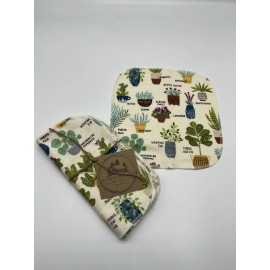 Rustic Cypress NEW napkins 10 reuseable baby wipes flannel cloth fabric House Plants Cactus