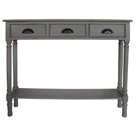 Urbanest Burlington Console Table with 3 Drawers, 32-inch Tall, 39 1/2-inch Wide, 9-inch Deep, Vendee Gray