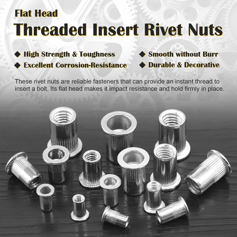Mardatt 85Pcs SAE 304 Stainless Steel Rivet Nuts Rivnut Assortment