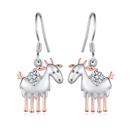 SVODEA Goat Earrings 925 Sterling Silver Animals Earrings Cute Animal Jewelry Gifts for Women