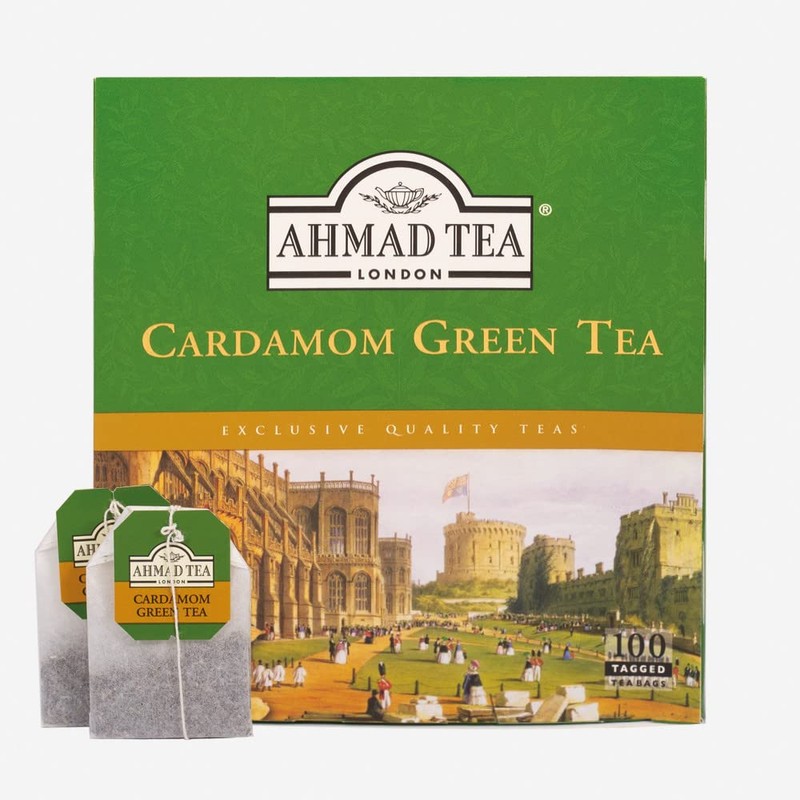 Ahmad Tea 100 Teabags, Cardamom Green, Green Tea, 1 x