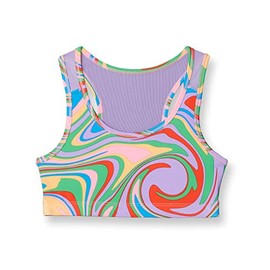 Champion Big, Stretchy, Racerback Sports Bra for Girls, Geo Swirl, 7/8