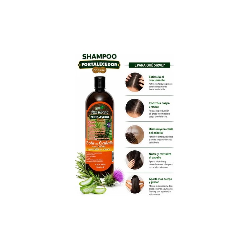 Shampoo Cola Caballo Crece Grosor Anticaída Fuerza