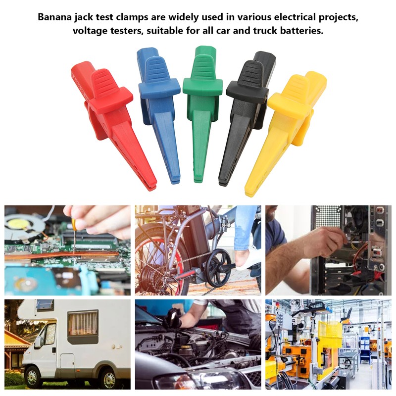 5Pcs/Set Battery Electrical Test Clip 10A 600V‑1000V Multicolor Portable Safety