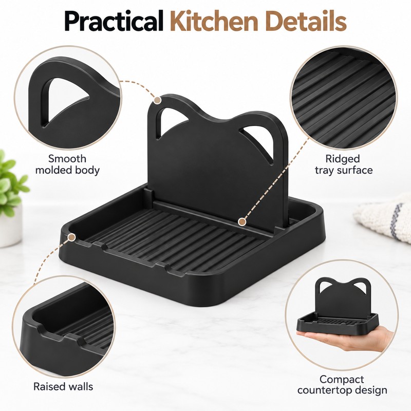 Pot Lid & Spoon Holder for Kitchen Counter – Multifunctional