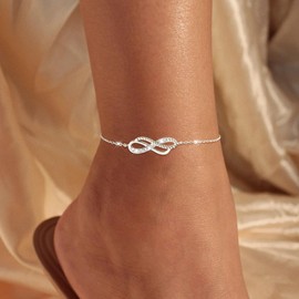 Sewyer Trendy Anklets for Women Dainty Ankle Bracelet CZ Evil Eye Heart Layered Bracelets Set Gifts Summer Beach Jewelry