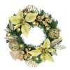 Decorated Christmas Wreath with LED Light Poinsettia Berries Fir Branches