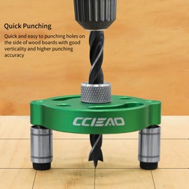 Self Centering Doweling Jig with Drill Bushings, Pocket Hole Jig Kit Dowel Drill Guide Straight Holes Puncher Dowel Jig Locator Woodworking Joints Tool (With 8 drill sets)