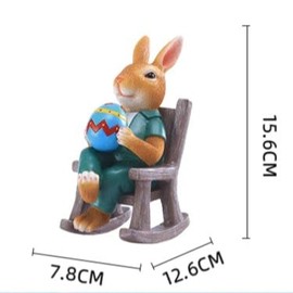 LEVSON Easter Bunny Garden Ornament, Outdoor Decoration for Garden, For Woman Man,Funny Animal Figurine,Easter Yard Patio Signs for Spring Celebrations (15.6 * 7.8 * 12.6CM)