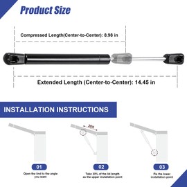 15 inch 24Lbs Gas Shocks Struts Lift Support for Hydraulics Piston Lid Stay for Truck Topper Snugtop Camper Shell Window Tractor Hood