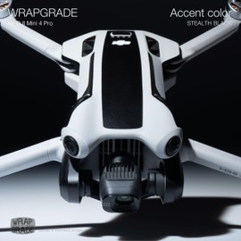 WRAPGRADE Skin Stickers Compatible with DJI Mini 4 Pro | Accent Color (Stealth Black)