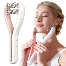 HAMINOS Microcurrent Facial Massager with 3D Roller, 3 Intensity Levels, Lifting & Toning Tool for Face, Leg, Arms & Neck, Gentle Contouring & Skincare Absorption NO Heat, NO LED