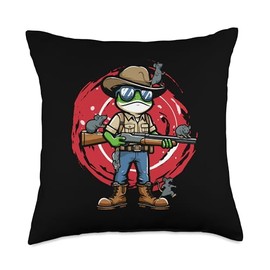 Pest Control Frog Throw Pillow