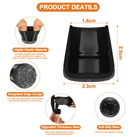 40 Pieces Chair Leg Protectors Black Silicone Floor Protectors with Felt Pads for Hard Wood Floors and Tiles, Noise Free (14-20 mm)
