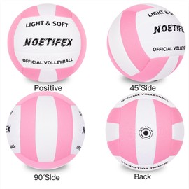 Noetifex Soft Indoor Volleyball, Ultra Soft Fabric Lightweight Volleyball for Safe & Quiet Practice, Ideal for Kids Youth Beginners Indoor Home Yard Training Games (Deflated)
