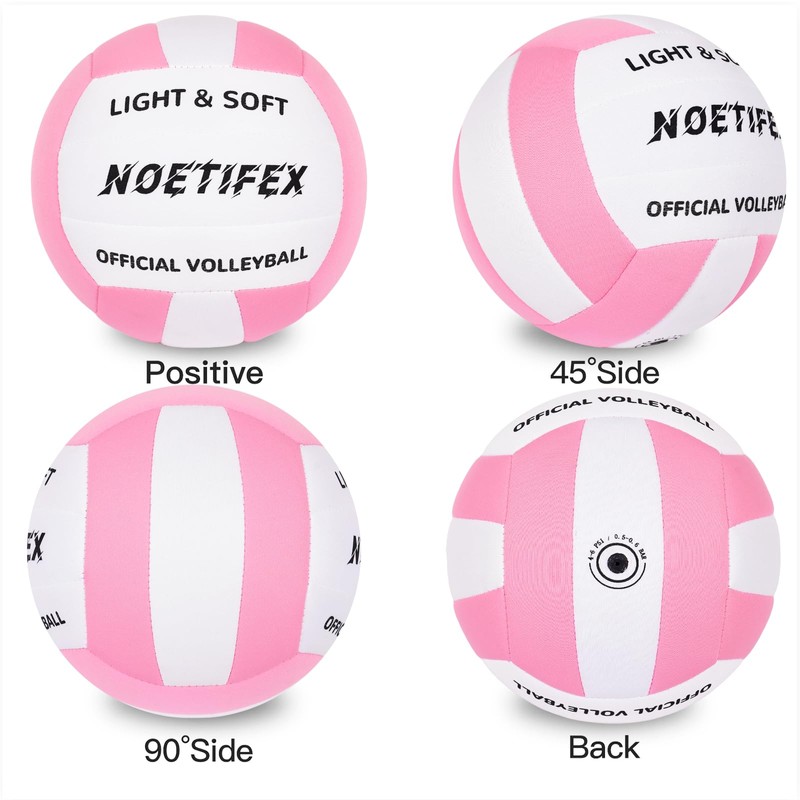 Noetifex Soft Indoor Volleyball, Ultra Soft Fabric Lightweight Volleyball for
