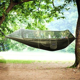 Chihee Ultra-Light Travel Camping Hammock Pop-up Net Hammock 660lbs Load Capacity,Breathable,Quick-Drying Parachute Nylon 2 Premium Carabiners,2 Tree Slings Included for Outdoor Backpacking Hiking