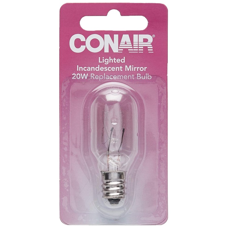 Conair Incandescent Mirror Replacement Bulb, 20W, Clear