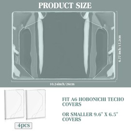 AmazingSpark 4 Pcs A6 Clear Plastic Cover 10.0 x 6.7 Inches Transparent Waterproof PVC Notebook Strong Plastic Protective Cover for Books