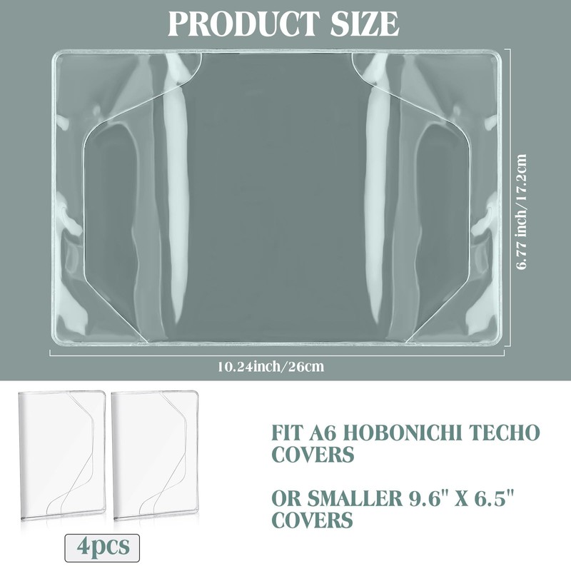 AmazingSpark 4 Pcs A6 Clear Plastic Cover 10.0 x 6.7