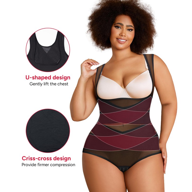 Nebility Plus Size Shapewear Bodysuit for Women Tummy Control Body