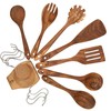 R&C 9-Piece Wooden Kitchen Utensil Set – Premium Teak Cooking